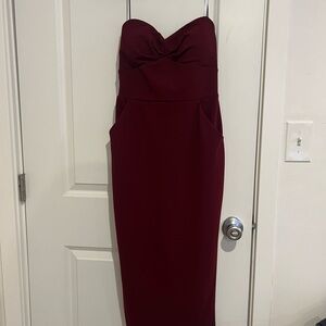 Windsor Strapless Wine Dress